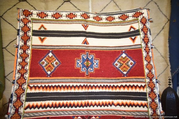 Authentic Moroccan Rug Vintage Rug Handmade Rug Beni Ourain Style Area Rug Berber Rug 7.7 Ft X 4.3 Ft 2.37 cm 1.47 cm
