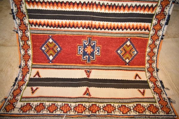 Authentic Moroccan Rug Vintage Rug Handmade Rug Beni Ourain Style Area Rug Berber Rug 7.7 Ft X 4.3 Ft 2.37 cm 1.47 cm