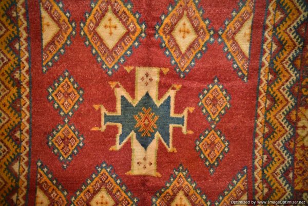 Authentic Moroccan Rug Vintage Rug Handmade Rug Beni Ourain Style Area Rug Berber Rug 7.7 Ft X 4.3 Ft 2.37 cm 1.47 cm