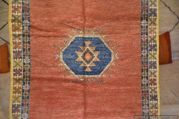 Authentic Moroccan Rug Vintage Rug Handmade Rug Beni Ourain Style Area Rug Berber Rug 7.7 Ft X 4.3 Ft 2.37 cm 1.47 cm