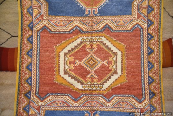 Authentic Moroccan Rug Vintage Rug Handmade Rug Beni Ourain Style Area Rug Berber Rug 7.7 Ft X 4.3 Ft 2.37 cm 1.47 cm