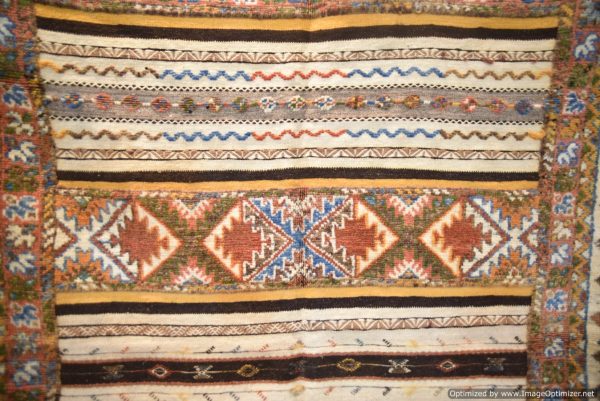 Authentic Moroccan Rug Vintage Rug Handmade Rug Beni Ourain Style Area Rug Berber Rug 7.7 Ft X 4.3 Ft 2.37 cm 1.47 cm