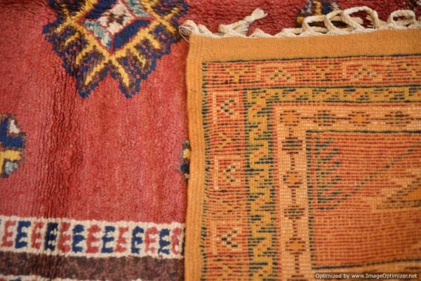Authentic Moroccan Rug Vintage Rug Handmade Rug Beni Ourain Style Area Rug Berber Rug 7.7 Ft X 4.3 Ft 2.37 cm 1.47 cm
