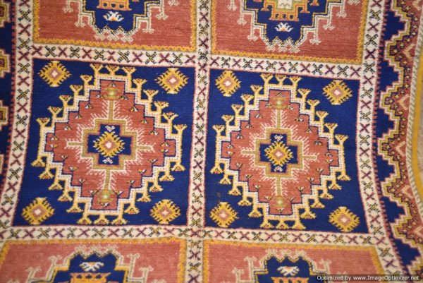 Authentic Moroccan Rug Vintage Rug Handmade Rug Beni Ourain Style Area Rug Berber Rug 7.7 Ft X 4.3 Ft 2.37 cm 1.47 cm