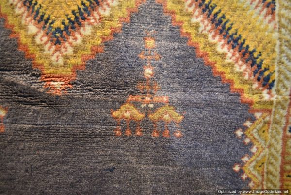 Authentic Moroccan Rug Vintage Rug Handmade Rug Beni Ourain Style Area Rug Berber Rug 7.7 Ft X 4.3 Ft 2.37 cm 1.47 cm