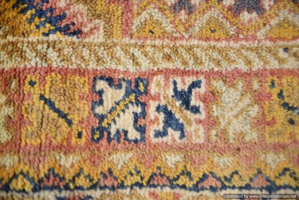 Authentic Moroccan Rug Vintage Rug Handmade Rug Beni Ourain Style Area Rug Berber Rug 7.7 Ft X 4.3 Ft 2.37 cm 1.47 cm