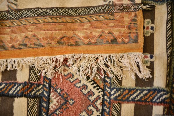 Authentic Moroccan Rug Vintage Rug Handmade Rug Beni Ourain Style Area Rug Berber Rug 7.7 Ft X 4.3 Ft 2.37 cm 1.47 cm