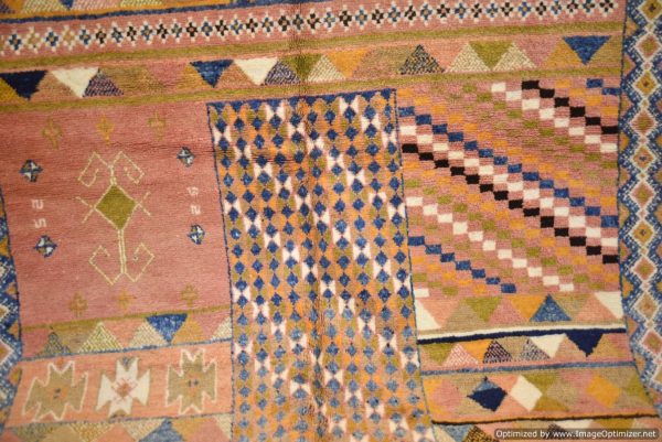 Authentic Moroccan Rug Vintage Rug Handmade Rug Beni Ourain Style Area Rug Berber Rug 7.7 Ft X 4.3 Ft 2.37 cm 1.47 cm