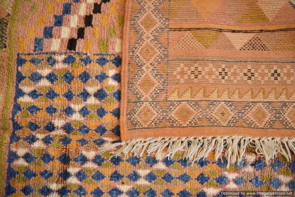 Authentic Moroccan Rug Vintage Rug Handmade Rug Beni Ourain Style Area Rug Berber Rug 7.7 Ft X 4.3 Ft 2.37 cm 1.47 cm