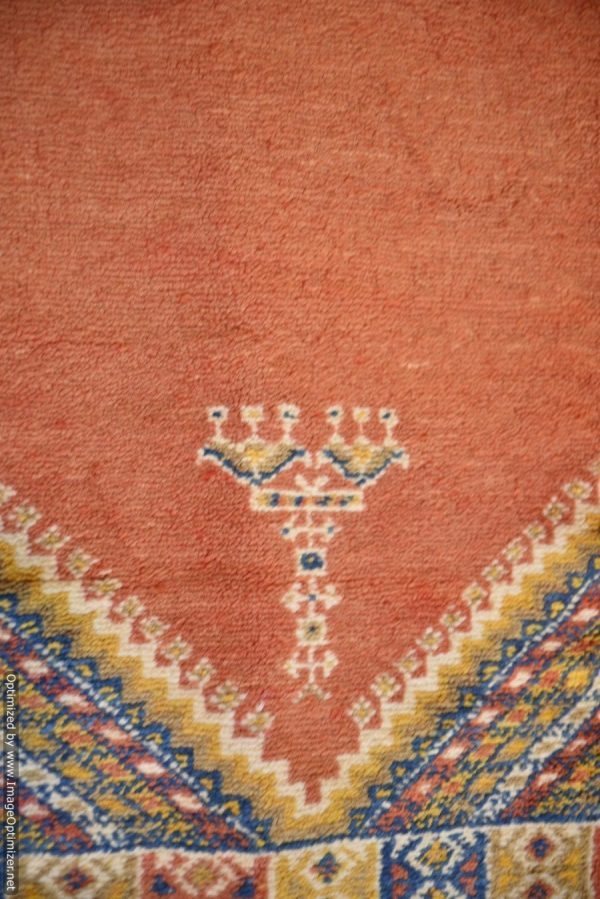 Authentic Moroccan Rug Vintage Rug Handmade Rug Beni Ourain Style Area Rug Berber Rug 7.7 Ft X 4.3 Ft 2.37 cm 1.47 cm