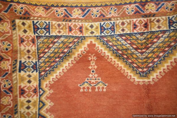 Authentic Moroccan Rug Vintage Rug Handmade Rug Beni Ourain Style Area Rug Berber Rug 7.7 Ft X 4.3 Ft 2.37 cm 1.47 cm