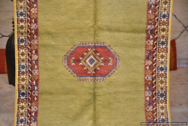 Authentic Moroccan Rug Vintage Rug Handmade Rug Beni Ourain Style Area Rug Berber Rug 7.7 Ft X 4.3 Ft 2.37 cm 1.47 cm