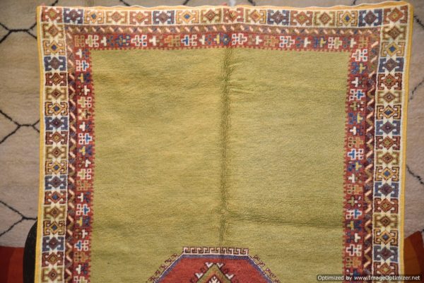 Authentic Moroccan Rug Vintage Rug Handmade Rug Beni Ourain Style Area Rug Berber Rug 7.7 Ft X 4.3 Ft 2.37 cm 1.47 cm
