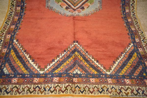 Red vintage Royal 80s Moroccan Rug, Very old luxe rug from morocco 9x6ft (3.03x1.98cm)