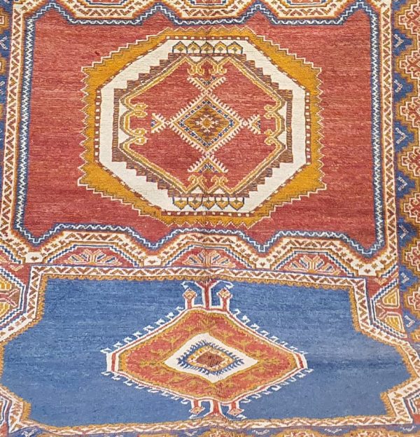 Authentic Moroccan Rug Vintage Rug Handmade Rug Beni Ourain Style Area Rug Berber Rug 7.7 Ft X 4.3 Ft 2.37 cm 1.47 cm