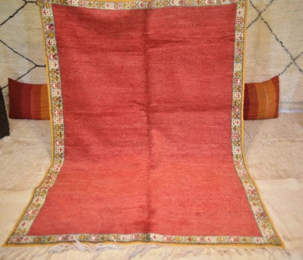 Authentic Moroccan Rug Vintage Rug Handmade Rug Beni Ourain Style Area Rug Berber Rug 7.7 Ft X 4.3 Ft 2.37 cm 1.47 cm