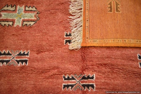 Authentic Moroccan Rug Vintage Rug Handmade Rug Beni Ourain Style Area Rug Berber Rug 7.7 Ft X 4.3 Ft 2.37 cm 1.47 cm