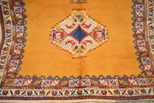Authentic Moroccan Rug Vintage Rug Handmade Rug Beni Ourain Style Area Rug Berber Rug 7.7 Ft X 4.3 Ft 2.37 cm 1.47 cm