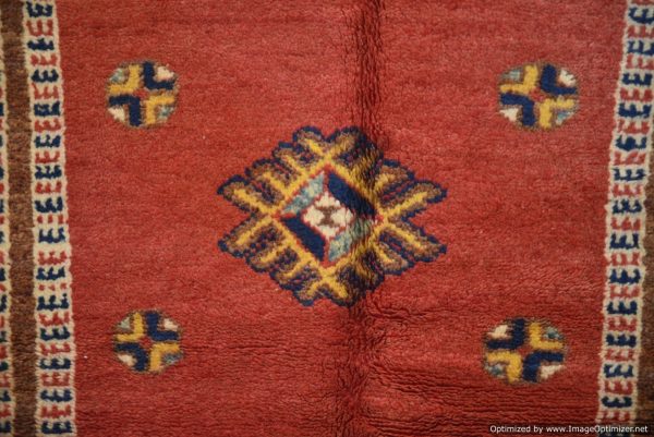 Authentic Moroccan Rug Vintage Rug Handmade Rug Beni Ourain Style Area Rug Berber Rug 7.7 Ft X 4.3 Ft 2.37 cm 1.47 cm