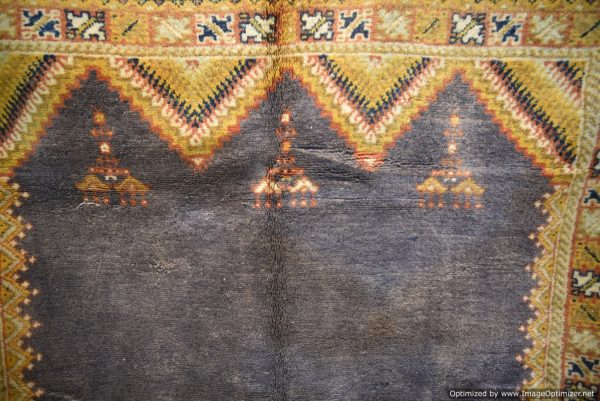 Authentic Moroccan Rug Vintage Rug Handmade Rug Beni Ourain Style Area Rug Berber Rug 7.7 Ft X 4.3 Ft 2.37 cm 1.47 cm