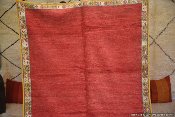Authentic Moroccan Rug Vintage Rug Handmade Rug Beni Ourain Style Area Rug Berber Rug 7.7 Ft X 4.3 Ft 2.37 cm 1.47 cm