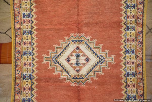 Authentic Moroccan Rug Vintage Rug Handmade Rug Beni Ourain Style Area Rug Berber Rug 7.7 Ft X 4.3 Ft 2.37 cm 1.47 cm