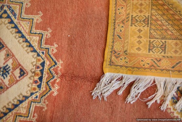 Authentic Moroccan Rug Vintage Rug Handmade Rug Beni Ourain Style Area Rug Berber Rug 7.7 Ft X 4.3 Ft 2.37 cm 1.47 cm