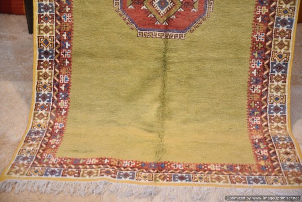 Authentic Moroccan Rug Vintage Rug Handmade Rug Beni Ourain Style Area Rug Berber Rug 7.7 Ft X 4.3 Ft 2.37 cm 1.47 cm