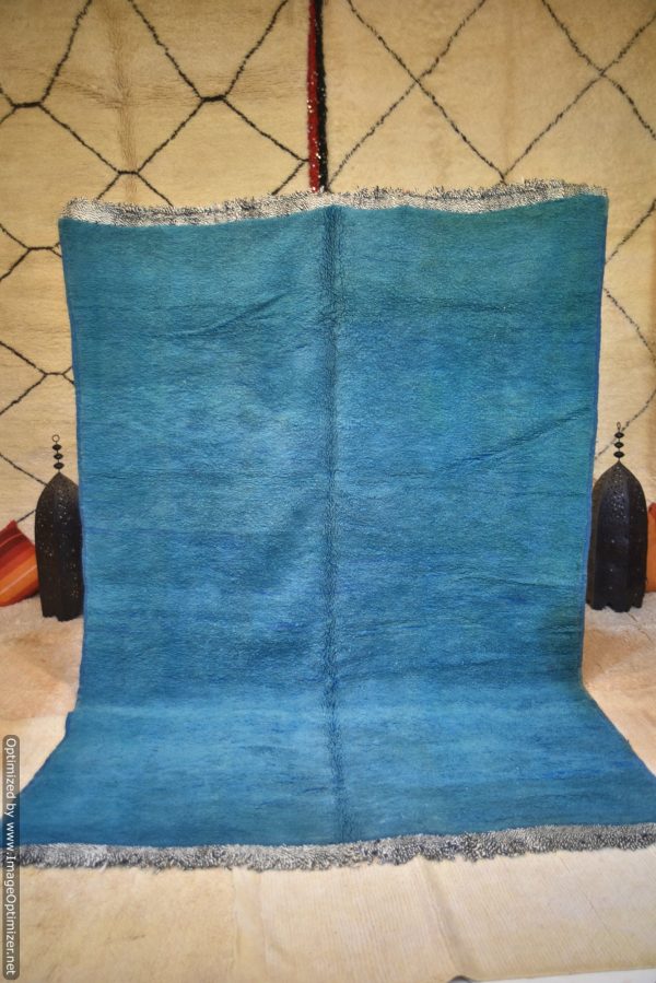 BLUE RUG - Simple Area Rug - Hand Woven Rug - Morrocan Wool Carpet - Room Floor Covering - Natural Wool Rug