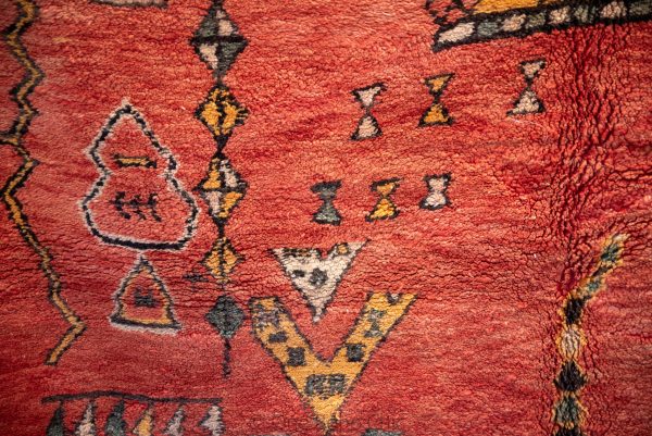 Authentic Moroccan Rug Vintage Rug Handmade Rug Beni Ourain Style Area Rug Berber Rug 7.7 Ft X 4.3 Ft 2.37 cm 1.47 cm