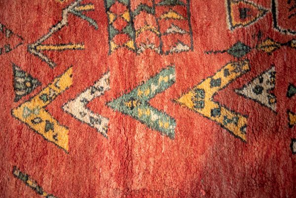 Authentic Moroccan Rug Vintage Rug Handmade Rug Beni Ourain Style Area Rug Berber Rug 7.7 Ft X 4.3 Ft 2.37 cm 1.47 cm