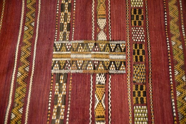 VERY OLD authentic 80s moroccan red wool carpet rug