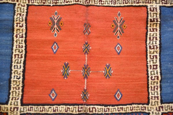 Vintage Taznakht Moroccan Rug , Handmade Moroccan Berber Rug, Handwoven Wool Rug, Tribal Bohemian Area Rug with distressed Moroccan pattern