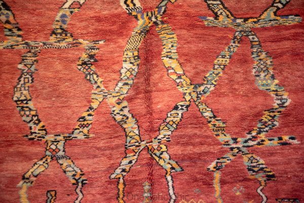 Polonaise MOROCCAN VINTAGE RUG -handmade Carpet- Beni Mrirt extra rare and high density Rug - Caucasian Rug