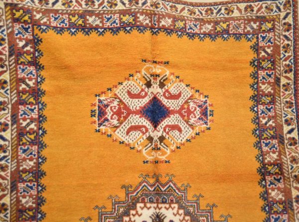 Authentic Moroccan Rug Vintage Rug Handmade Rug Beni Ourain Style Area Rug Berber Rug 7.7 Ft X 4.3 Ft 2.37 cm 1.47 cm