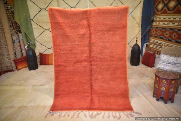 Authentic Moroccan Rug Vintage Rug Handmade Rug Beni Ourain Style Area Rug Berber Rug 7.7 Ft X 4.3 Ft 2.37 cm 1.47 cm