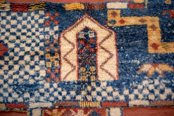 Vintage Polonaise Moroccan Rug , Handmade Moroccan Berber Rug, Handwoven Wool Rug, Tribal Bohemian Area Rug with distressed Moroccan pattern