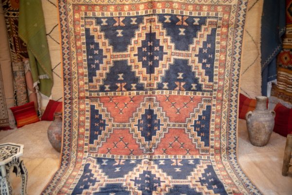 Vintage Erased Textures Moroccan Rug