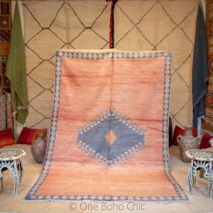 Vintage Taznakht Moroccan Rug from 1980, FADED Handmade Moroccan Berber Rug