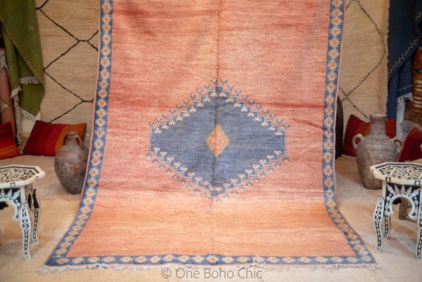 Vintage Taznakht Moroccan Rug from 1980, FADED Handmade Moroccan Berber Rug