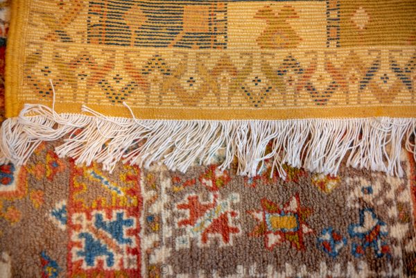 Vintage 80s Moroccan Rug , CHIC Handmade Moroccan Berber Rug, Handwoven Wool Rug, Tribal Bohemian Area Rug with distressed Moroccan pattern