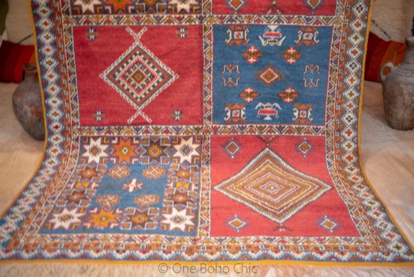 TAZNAKHT vintage moroccan rug - Antique Wool Carpet - Hand Woven Rug - Natural Wool Carpet - Geometric Wool Rug