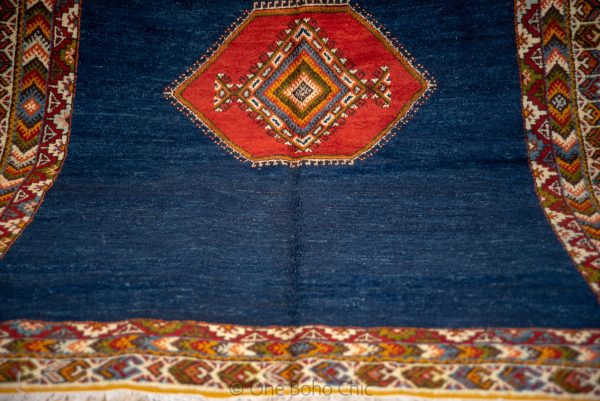 Vintage 80s Taznakht Moroccan Rug , Handmade Moroccan Rug, Handwoven Wool Rug, Tribal Bohemian Area Rug with distressed Moroccan pattern