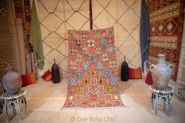 VINTAGE MOROCCAN RUG - Colorful Wool Rug - Moroccan Wool Carpet - Taznakht Area Rug - Boho Berber Rug - Soft Wool Rug