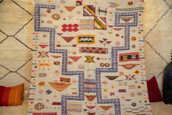 Authentic Moroccan Rug Vintage Rug Handmade Rug Beni Ourain Style Area Rug Berber Rug 5.4 Ft X 8.5 Ft 2.62cm 1.67cm
