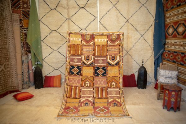 Authentic Moroccan Rug Vintage Rug Handmade Rug Beni Ourain Style Area Rug Berber Rug 5.08 Ft X 8.2 Ft 2.50cm 1.55cm