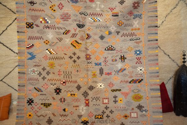 Authentic Moroccan Rug Vintage Rug Handmade Rug Beni Ourain Style Area Rug Berber Rug 8.5 ft X 5.1f