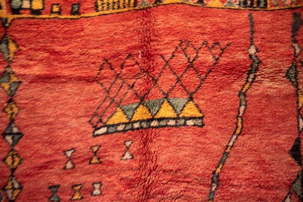 Authentic Moroccan Rug Vintage Rug Handmade Rug Beni Ourain Style Area Rug Berber Rug 7.7 Ft X 4.3 Ft 2.37 cm 1.47 cm