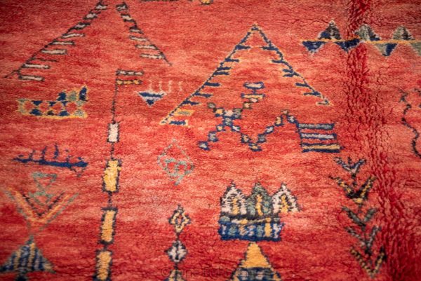 Authentic Moroccan Rug Vintage Rug Handmade Rug Beni Ourain Style Area Rug Berber Rug 7.7 Ft X 4.3 Ft 2.37 cm 1.47 cm