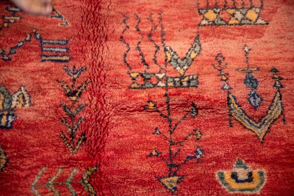 Authentic Moroccan Rug Vintage Rug Handmade Rug Beni Ourain Style Area Rug Berber Rug 7.7 Ft X 4.3 Ft 2.37 cm 1.47 cm